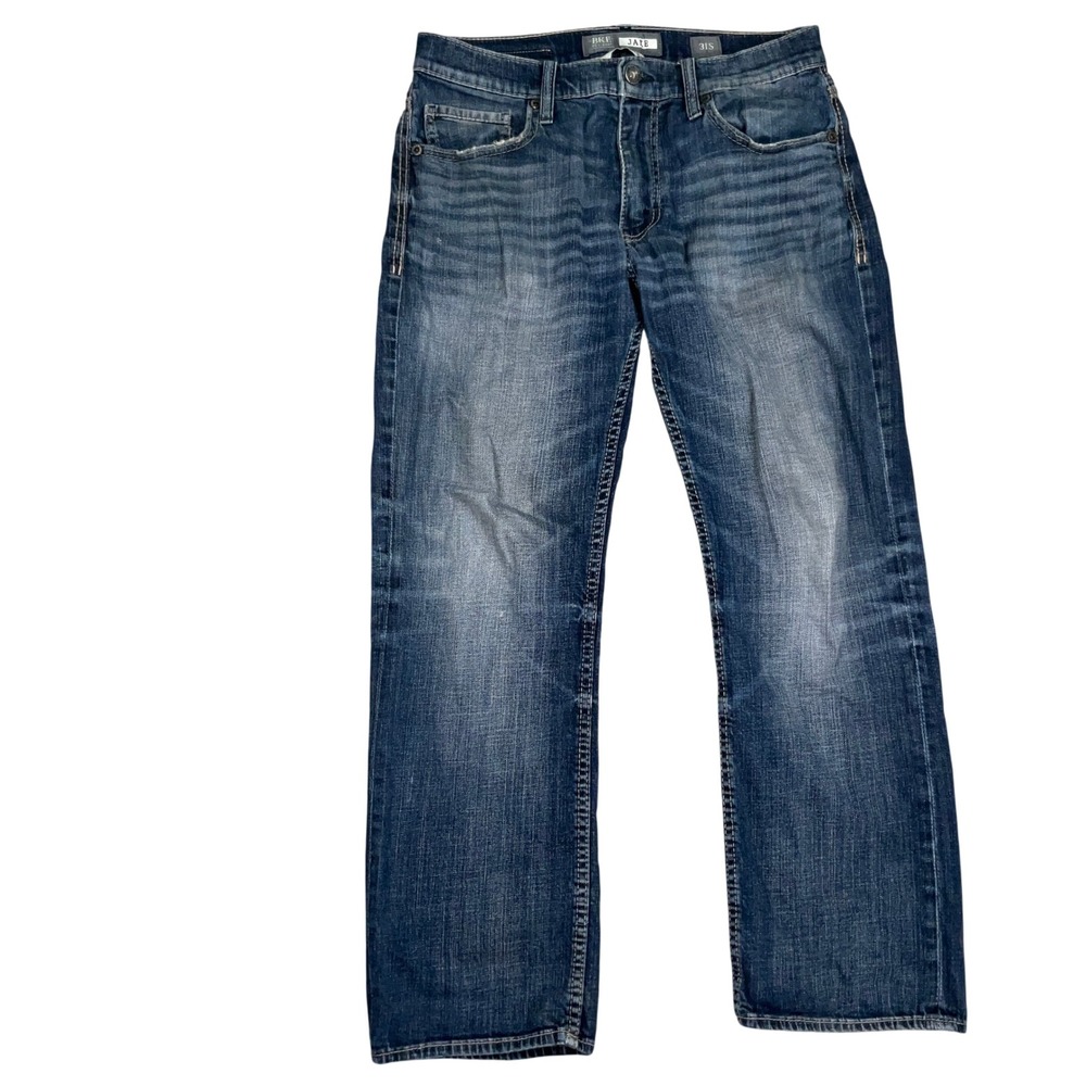 Y2K BKE Jeans Mens 31S Blue Jake Bootleg Whisker Fade Stretch Denim Pants Y2K
